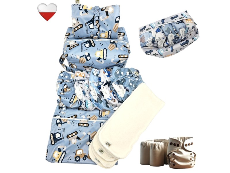 Zestaw Pieluch Wielorazowych KOPARKI