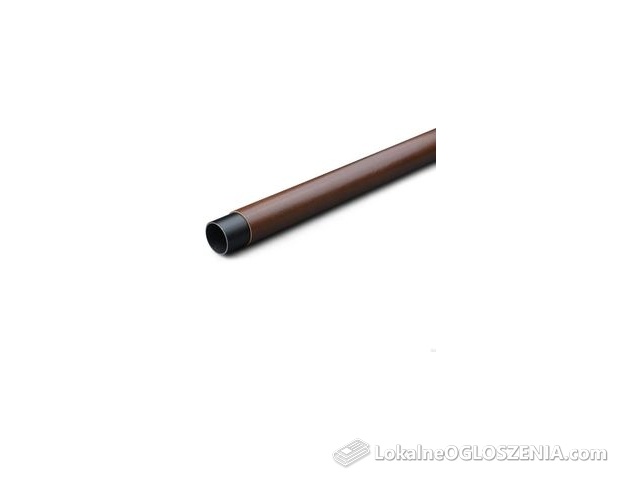 Theofils Drążek do szafy Rod Swept 458 Metalowy Czarny z Brązową Skórą (157014)