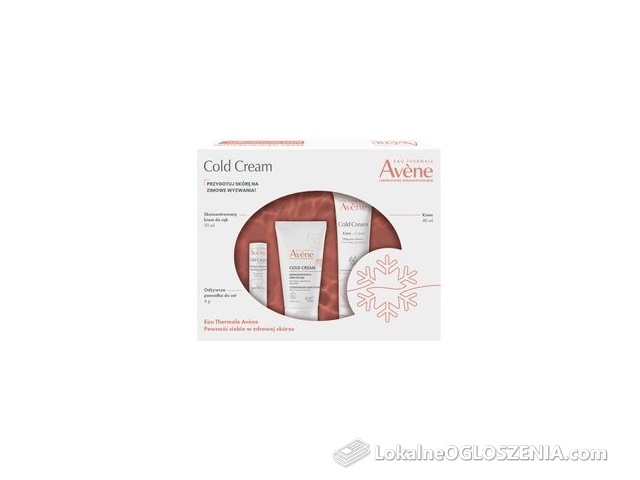 Avene Cold Cream Zestaw Odżywczy Krem Do Twarzy 40ml + Skoncentrowany Krem Do Rąk 50ml + Odżywcza Pomadka Do Ust 4g