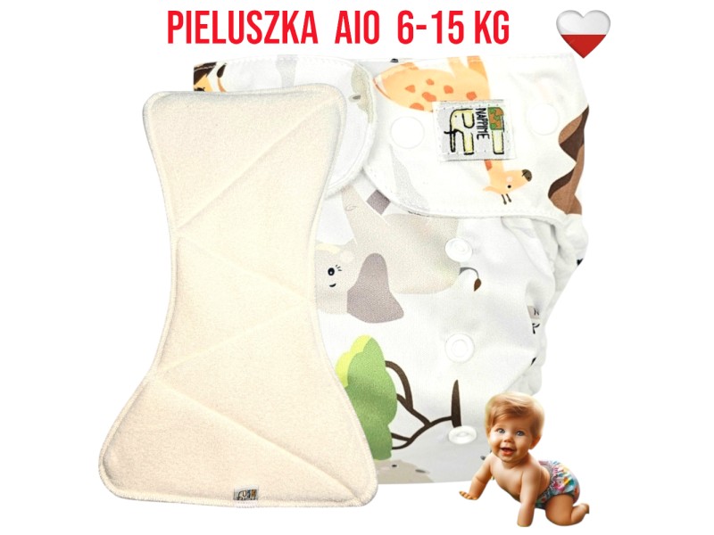 Pieluszka Wielorazowa AIO Kieszonka Coolmax SAFARI NappiMe