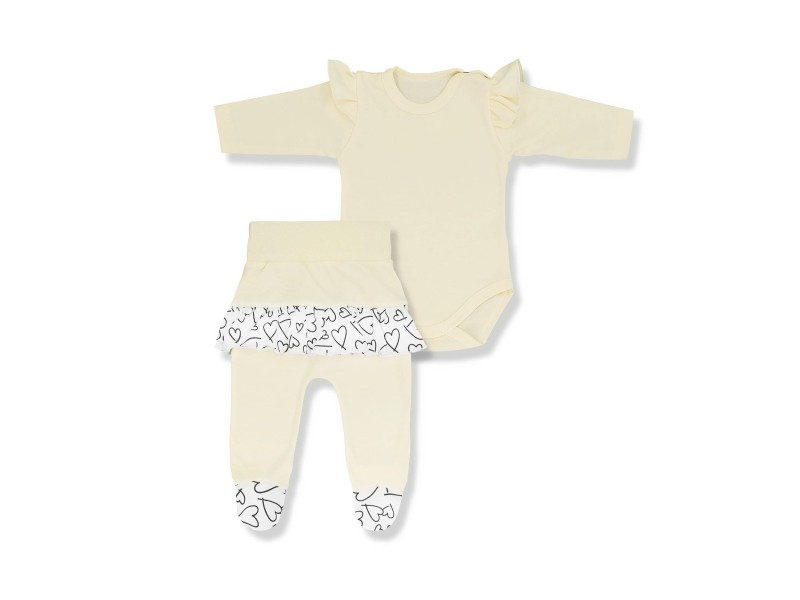 KOMPLET DLA DZIEWCZYNKI FALBANKA ECRU