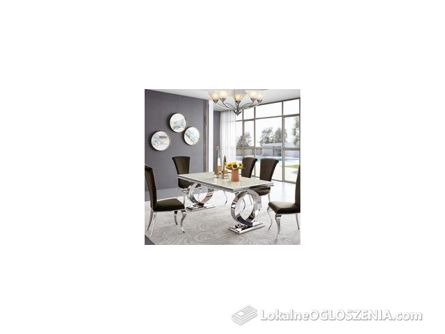 BellaCasa.co Stół glamour Buffalo blat szklany 220x110x75