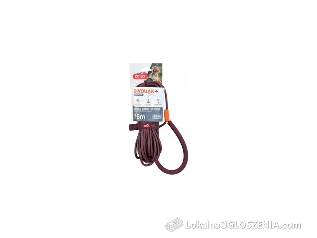 Zolux Bivouak Smycz Okrągła Silikonowa 15M Czerwona 466795RGE