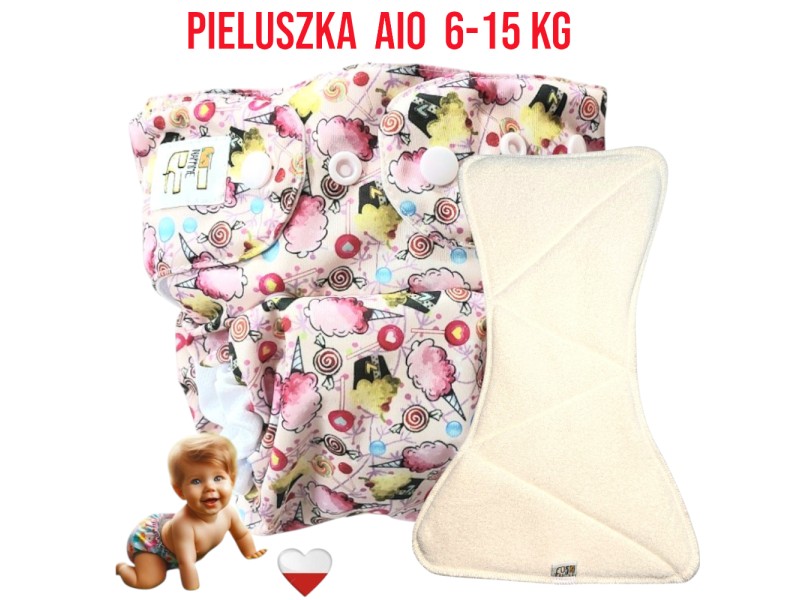Pieluszka Wielorazowa AIO Kieszonka Mikropolar CANDY NappiMe