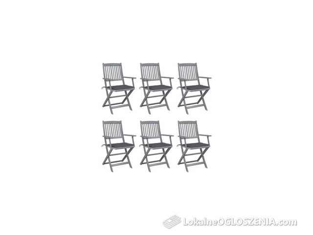 Lumarko Składane Krzesła Ogrodowe 6Szt. Poduszki Drewno Akacjowe