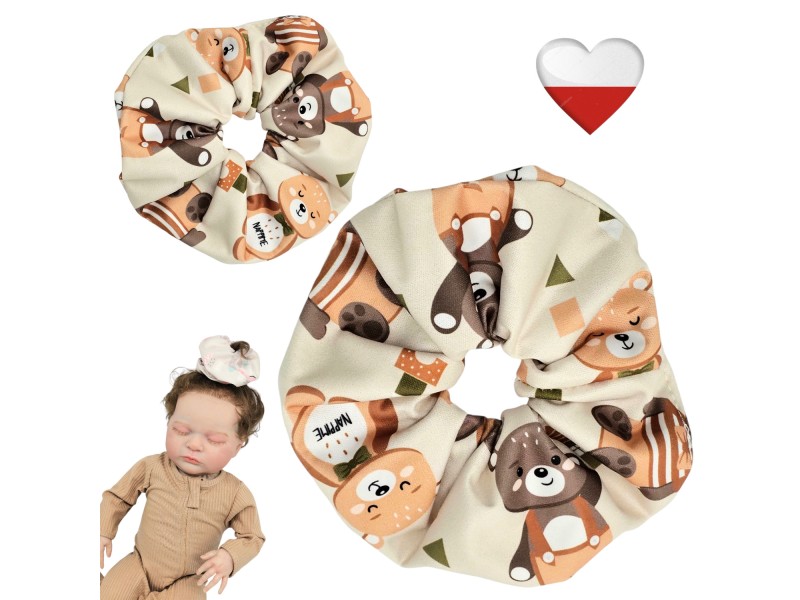 Gumka do włosów - MISIE ZIELONE maxi