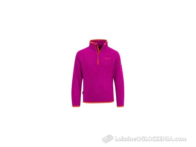 Trollkids Bluza polarowa "Nordland" w kolorze różowo-pomarańczowym