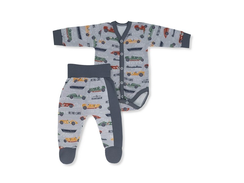 KOMPLET BODY ROZPINANE+PÓŁŚPIOSZKI KOLEKCJA PAN SAMOCHODZIK