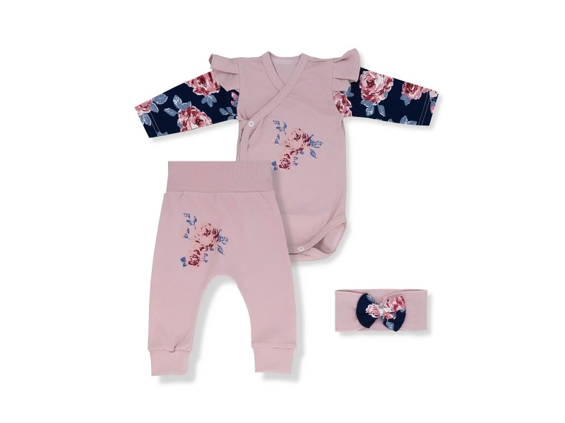 KOMPLET DLA DZIEWCZYNKI PUDROWA RÓŻA