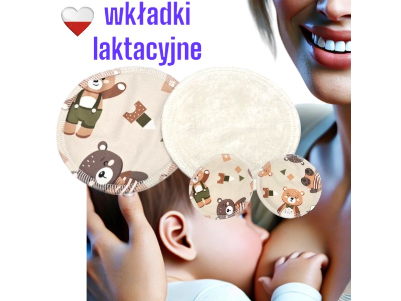 WKŁADKI LAKTACYJNE PUL bambus - MISIE ZIELONE