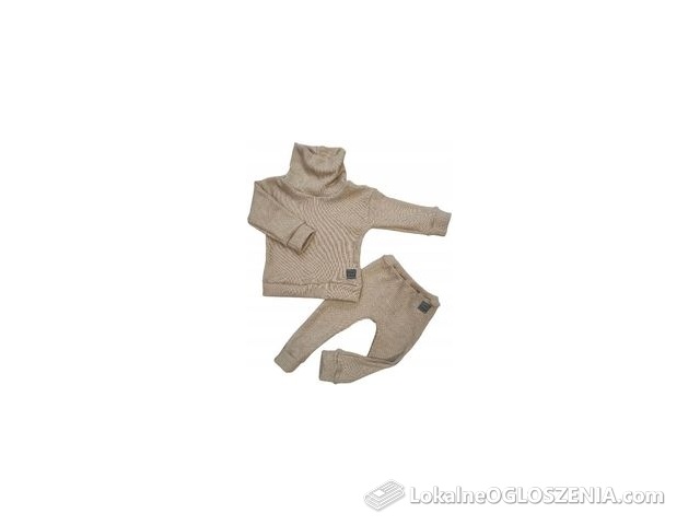 Dres jasny beż dzianina swetrowa rozmiar 104
