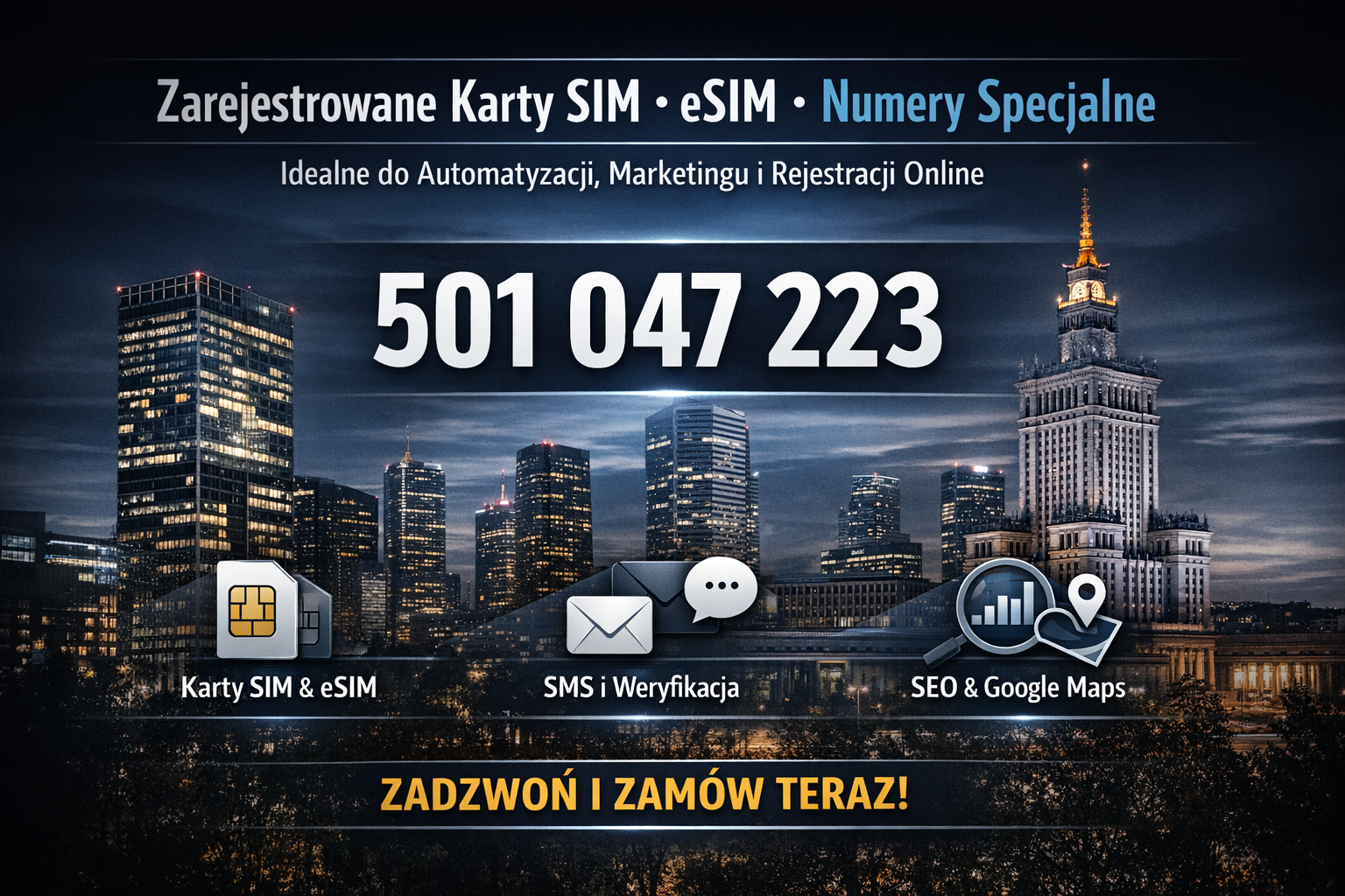 Karty SIM, eSIM i złote numery — szybka wysyłka do Ostrowi Mazowieckiej, pełna poufność