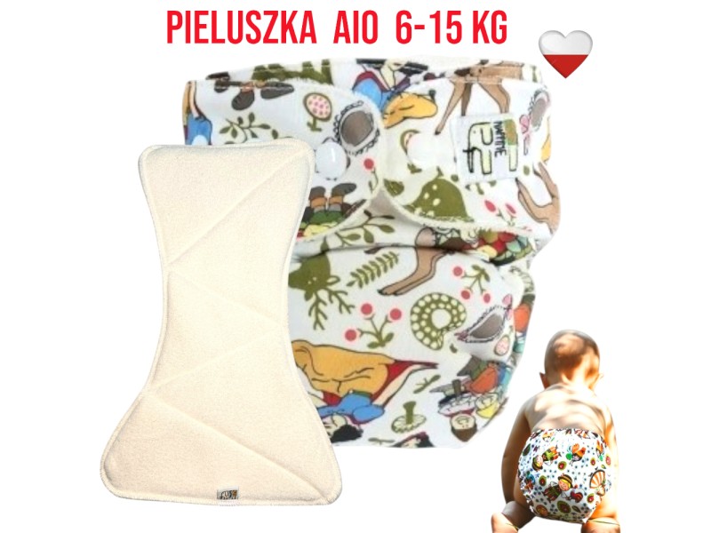 Pieluszka Wielorazowa AIO Kieszonka Coolmax KRÓLEWNA ŚNIEŻKA  NappiMe