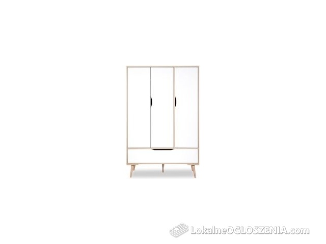 Klupś Sofie Duża Szafa 3-segmentowa Biała/Buk