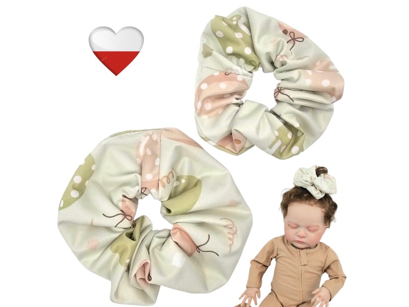 Gumka do włosów - BALONY ZIELONE mini