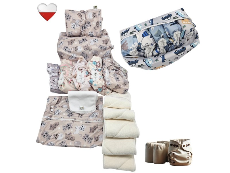 Zestaw Pieluch Wielorazowych KOTKI