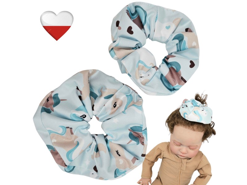 Gumka do włosów - JEDNOROŻCE MIĘTOWE mini