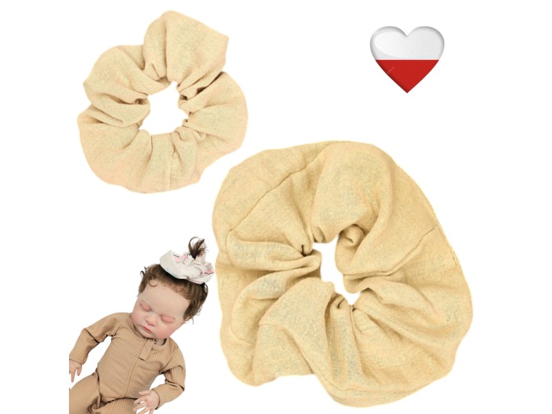 Gumka do włosów muślinowa - CAMEL mała