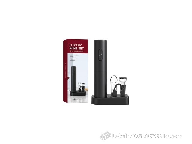 Posa Elektryczny Otwieracz Do Wina Z Obcinaczem I Stoperem - Zestaw Z Podstawką