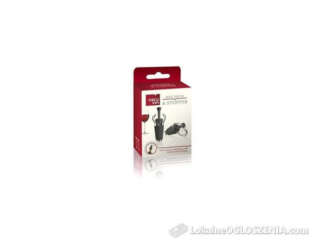 Vacu Vin Korek Próżniowy Z Nalewakiem Do Wina Plastikowy Czarny