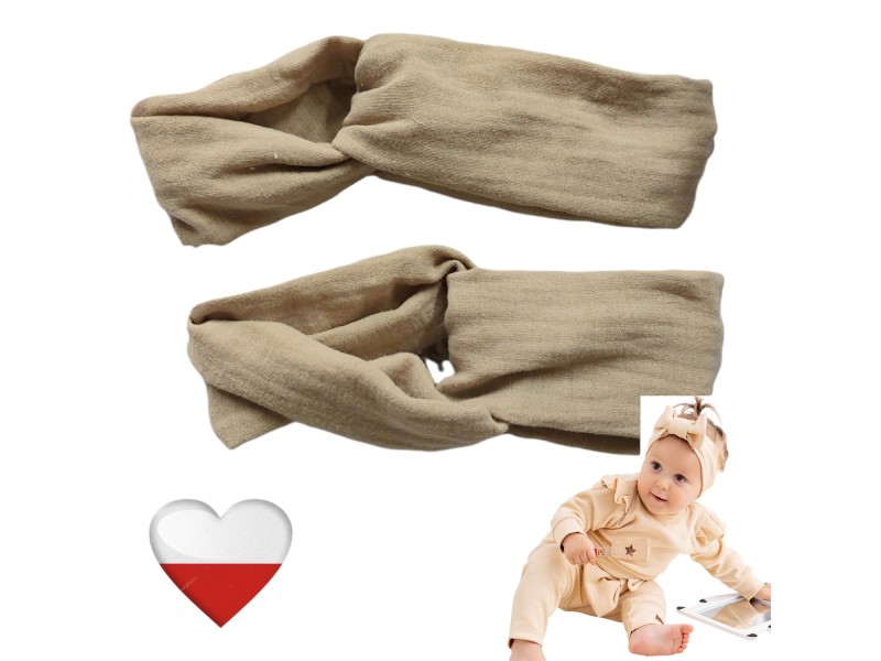 Opaska muślinowa przeplatana CAMEL maxi