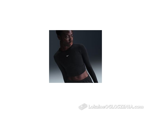Damska dopasowana koszulka z długim rękawem o skróconym kroju Nike Sportswear Chill Knit - Czerń