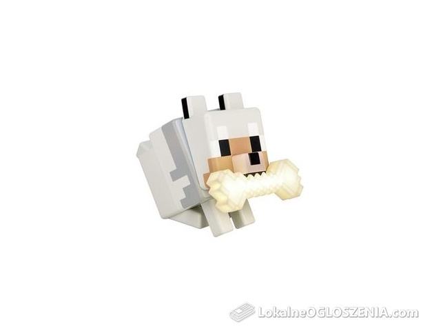 Paladone Minecraft Wolf Globuddies 3D Zmieniające Kolor Światła, Oficjalnie Licencjonowana Lampka Nocna Led